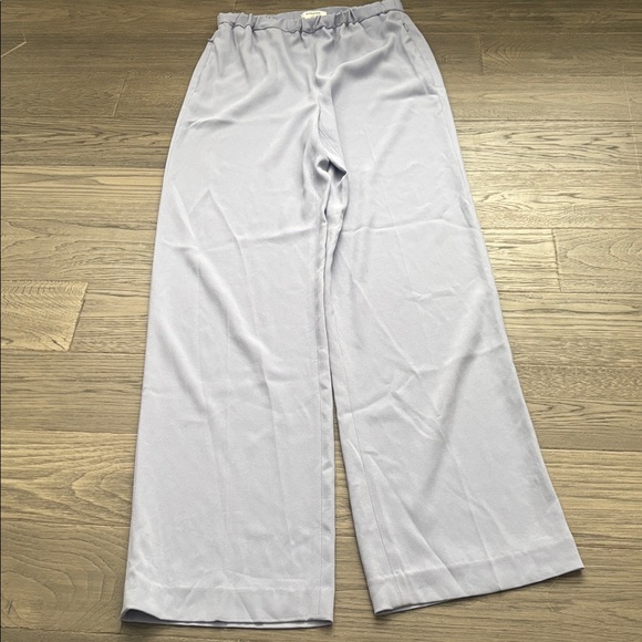Babaton | Aritzia Serif Light Blue Elastic Waist Wide-Leg Pants Medium - Picture 2 of 13